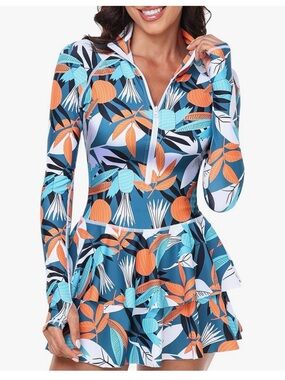 UNIQUEBELLA Rash Guard for Women, 1 Piece Swimsuit  - Long Sleeve Swimsuits